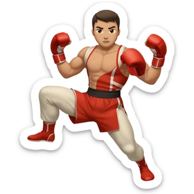 fighter kicking sticker