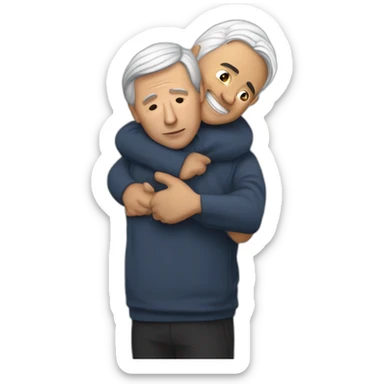 Joaquin Lopez Doriga hugging to Andres Manuel Lopez Obrador fronted sticker