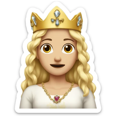 Heidi with crown tears streaming down face  sticker
