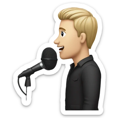 white man singer with microphone sticker