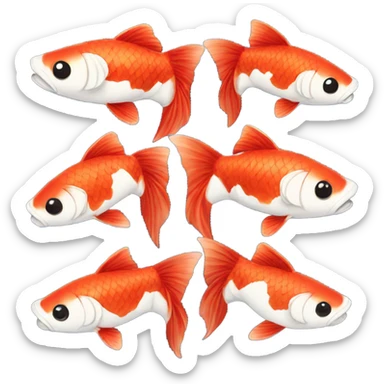 two red koi carp sticker