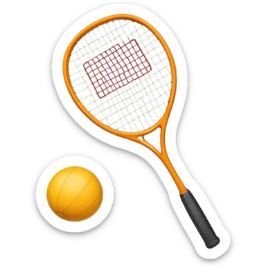 squash racket and ball sticker