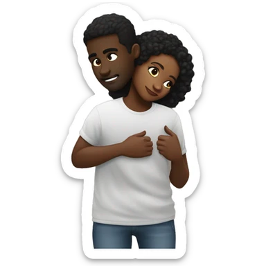 Create a black girl being spoilt and in love by her black boyfriend who is obsess with her  sticker