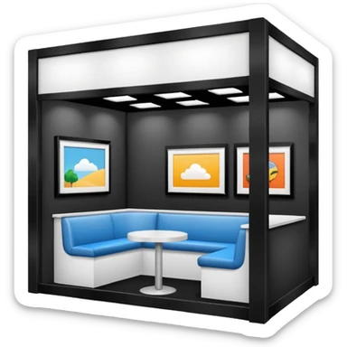 booth in an professional fair sticker