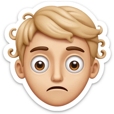 Confused face with swirly eyes and dizzy expression sticker