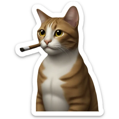 Cat smoking  sticker