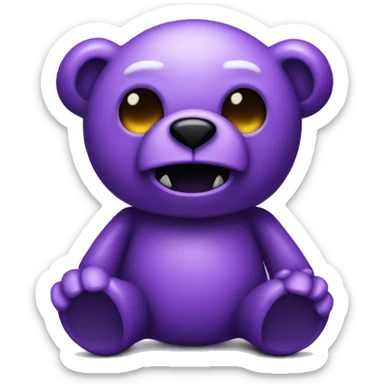 Undead Purple teddy bear decaying  sticker