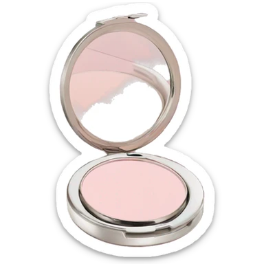pastel pink powder compact with mirror sticker