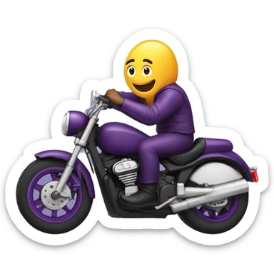 Guy riding a eggplant motorcycle  sticker