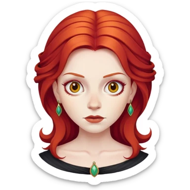 Bruja fea con pelo rojo sticker