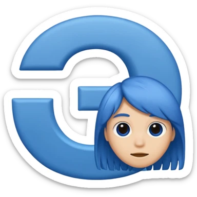 Letter o Blue With Hair With the letter H, which is greater, the same thing sticker
