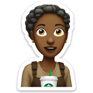 a mad women with a starbucks in her hand sticker
