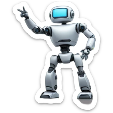 robot pointing to the sky sticker