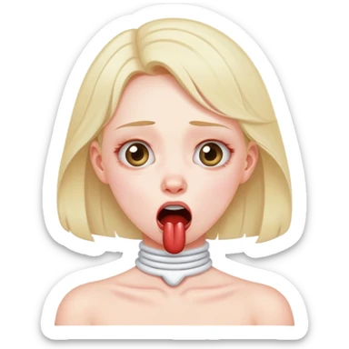 emoji of girl chocking herself exaggerated funny sticker