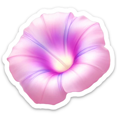 Morning Glory "A pastel pink morning glory with softly glowing trumpet-shaped petals, surrounded by a faint sparkle and a dreamy light effect." sticker