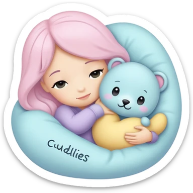 Note that spells “I want cuddles” sticker