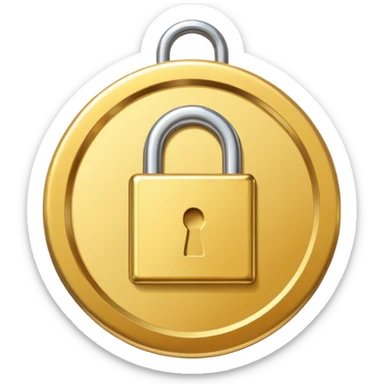 a gold medal with ONLY ONE lock engraved on it sticker