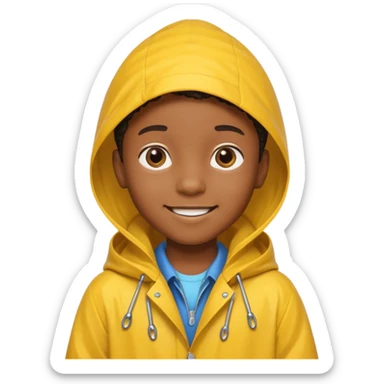 black kid with raincoat sticker