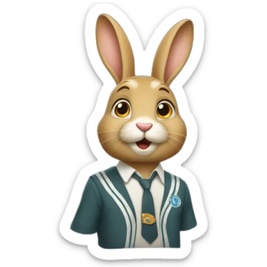 Un lapin qui va au college sticker
