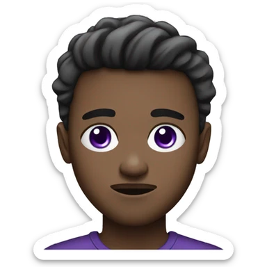 Young man with bruised purple eye sticker