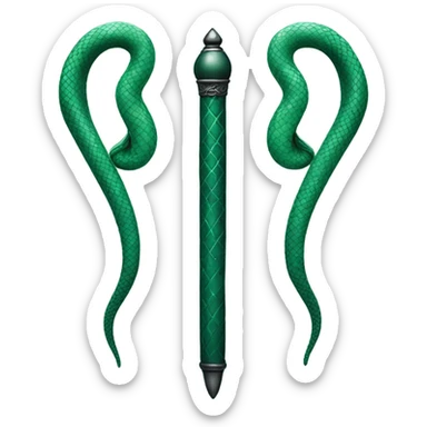 dark green magic wand Slytherin sticker