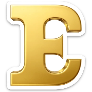 Symbole de currency en or en forme de lettre F précise, seul, 3D, brillant, style emoji simple et lisible sur fond uni. pas une autre lettre

Fcoins sticker