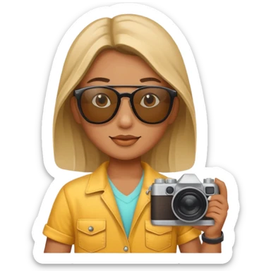 fotographer with summer clothes and sun glasses sticker