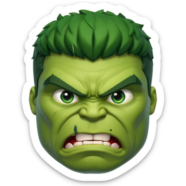 hulk comic book face only sticker