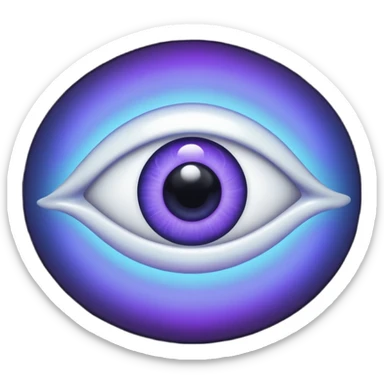a single spooky floating disembodied eye colored blue, purple, black and white sticker