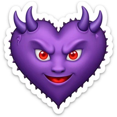 devil solitaire heart purple sticker