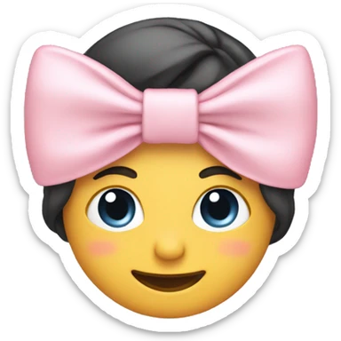 headband with a light pink bow sticker