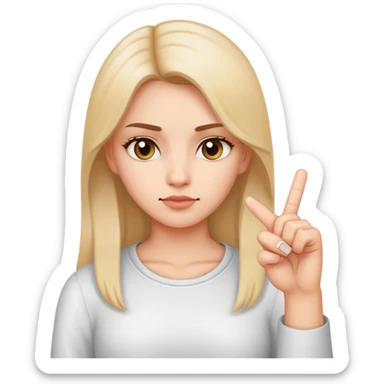 Girl giving middle finger sticker