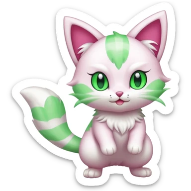 Delcatty-Skitty-Sprigatito-fusion, full body sticker