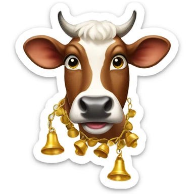 Cow with bells  sticker