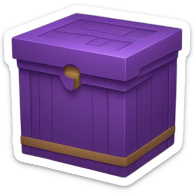 Purple box with n carved into it sticker