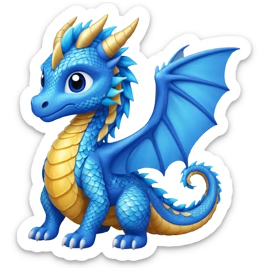 Sky dragon colour in blue and looks cute , have wings  sticker