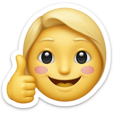 an emoji withfake smile with a tear giving thumbs up sticker