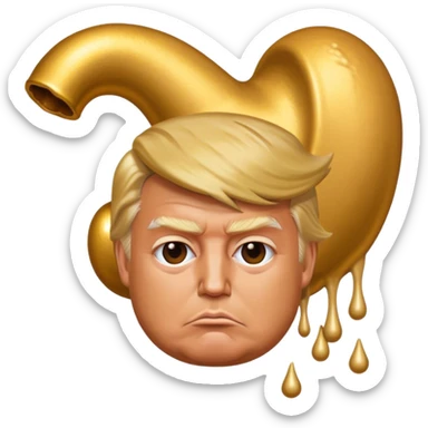 Donald Trump pooping on gold sticker