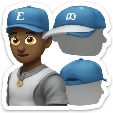 Blue fitted cap sticker