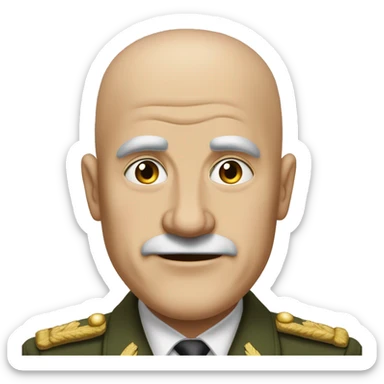 man that was president of italy during ww2, bald (no hair AT ALL!), no hat, angry face, lifted visible arm as in 🙋 sticker