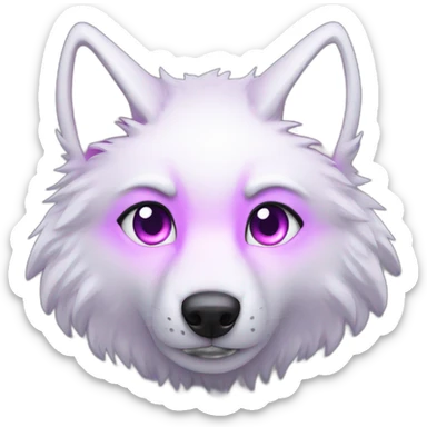 pink white wolf furry purple eyes sticker