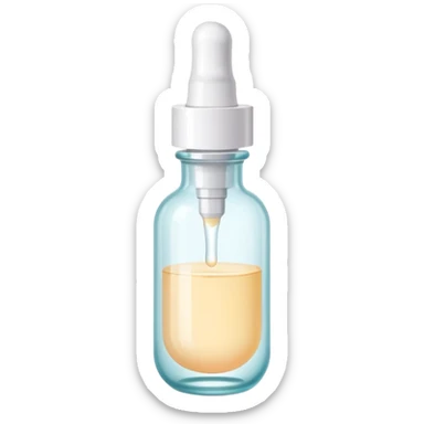 Facial serum dropper bottle, minimalist, rounded, soft pastel colors, SOS skin care sticker