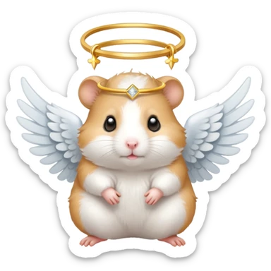 Hamster with angel wings and a halo sticker