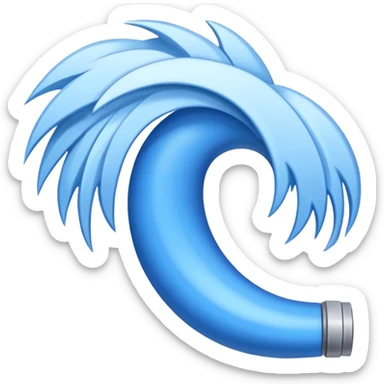 wind blowing away, depicted as curved blue gusts, no human sticker
