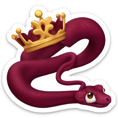 cute maroon snake with a crown sticker