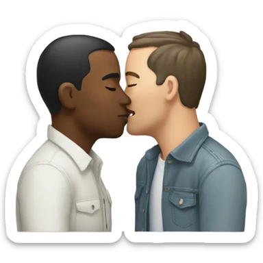 Two men kissing  sticker