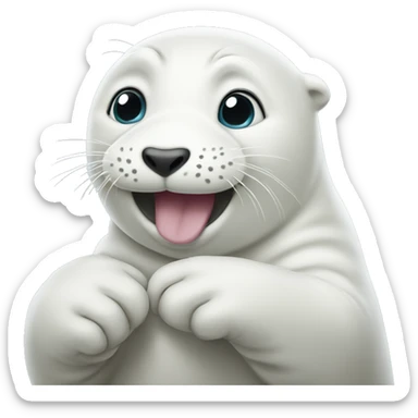 The white Seal waves its paw sticker