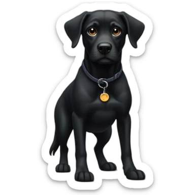 Chien noir en équilibre sur les pattes avants sticker