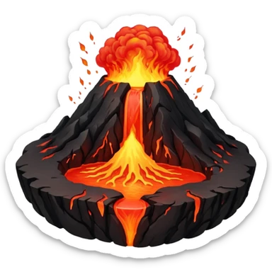 planet, Volcano Planet, lava rivers and erupting peaks sticker
