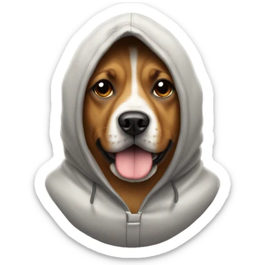 Dog wearing a hood sticker